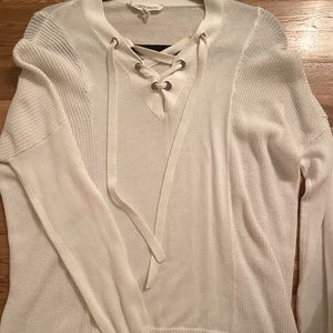 BCBGeneration White Sweater w/ criss cross string